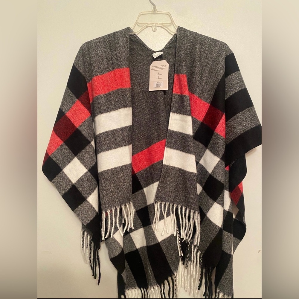 Nwt classic black and red plaid Jack and Missy wrap-one size